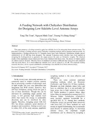 A feeding network with chebyshev distribution for designing low sidelobe level antenna arrays