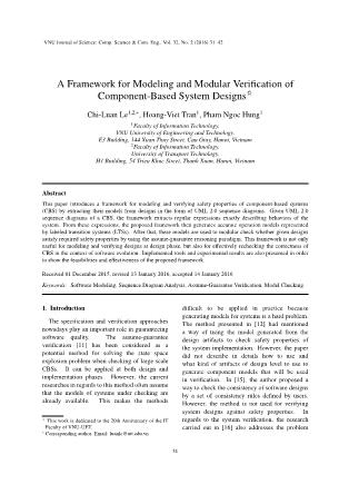 A framework for modeling and modular verification of component-based system designs