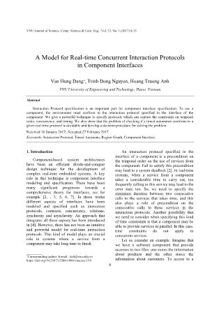 A model for Real-time concurrent interaction protocols in component interfaces