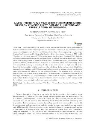 A new hybrid fuzzy time series forecasting model based on combing fuzzy C-means clustering and particle swam optimization