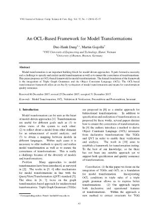 An OCL-based framework for model transformations