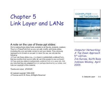 Bài giảng Computer Networking - Chapter 5: Link Layer and LANs - Lê Ngọc Sơn