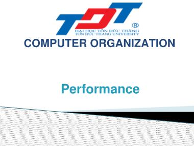 Bài giảng Computer Organization - Performance