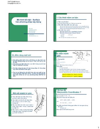 Bài giảng Đồ họa hiện thực ảo - Bài 10: Mô hình bề mặt Surface. Các phương pháp xây dựng - Lê Tấn Hùng