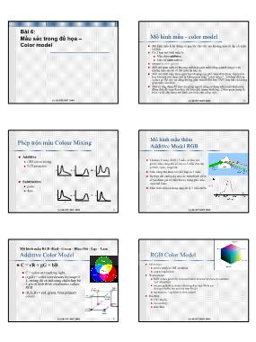 Bài giảng Đồ họa hiện thực ảo - Bài 6: Mầu sắc trong đồ họa (Color model) - Lê Tấn Hùng
