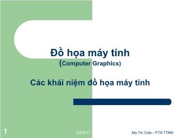 Bài giảng Đồ họa máy tính - Bài: Các khái niệm đồ họa máy tính - Ma Thị Châu