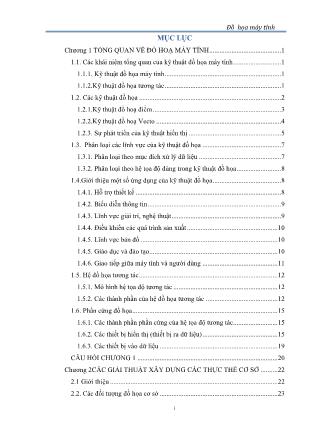 Bài giảng Đồ họa máy tính (Phần 1)