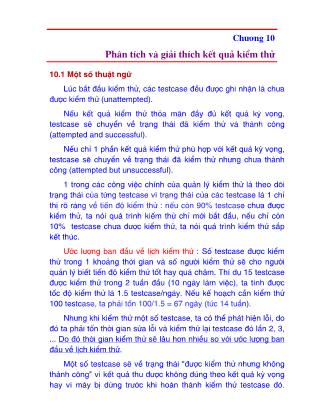 Bài giảng Kiểm thử phần mềm - Chương 10: Phân tích và giải thích kết quả kiểm thử