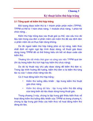 Bài giảng Kiểm thử phần mềm (Software testing) - Chương 3: Kỹ thuật kiểm thử hộp trắng - Nguyễn Văn Hiệp