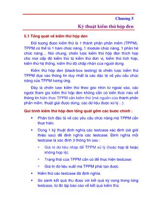 Bài giảng Kiểm thử phần mềm (Software testing) - Chương 5: Kỹ thuật kiểm thử hộp đen - Nguyễn Văn Hiệp
