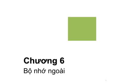 Bài giảng Kiến trúc máy tính - Chương 6: Bộ nhớ ngoài - Nguyễn Hằng Phương