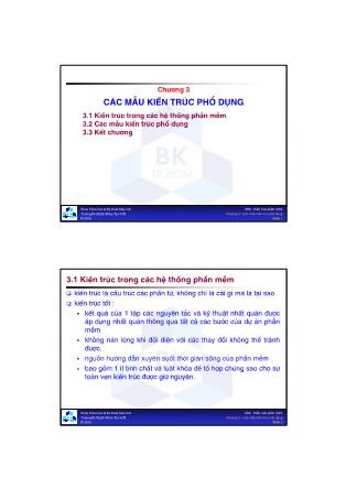 Bài giảng Kiến trúc phần mềm - Chương 3: Các mẫu kiến trúc phổ dụng