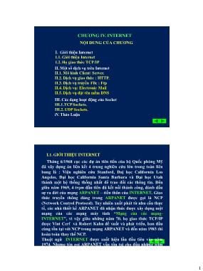 Bài giảng Mạng máy tính - Chương IV: Internet