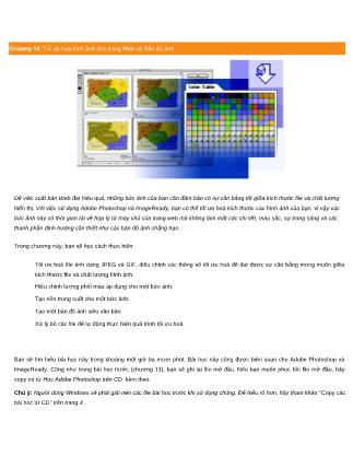 Bài giảng Photoshop - Chương 14: Tối ưu hóa hình ảnh cho trang web và bản đồ ảnh