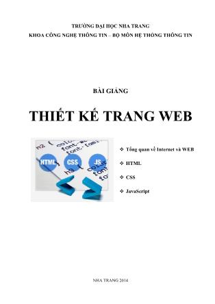 Bài giảng Thiết kế trang web - Đại học Nha Trang