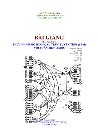 Bài giảng Thực hành mô hình cấu trúc tuyến tính (SEM) với phần mềm AMOS (Phần 1)