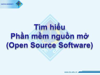 Bài giảng Tìm hiểu phần mềm nguồn mở (Mới)