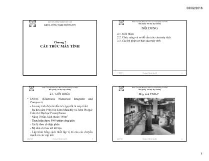 Bài giảng Tin học đại cương - Chương 2: Cấu trúc máy tính