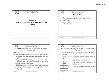 Bài giảng Tin học đại cương - Chương 6: Thuật toán và Ngôn ngữ lập trình