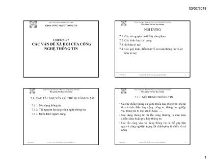 Bài giảng Tin học đại cương - Chương 7: Các vấn đề xã hội của công nghệ thông tin