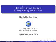 Bài giảng Tin học ứng dụng - Chương 4: Bảng tính MS Word - Nguyễn Đình Hoa Cương