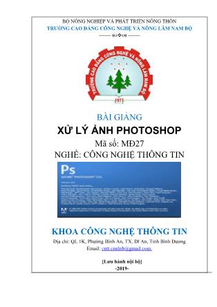 Bài giảng Xử lý ảnh Photoshop - Nghề: Công nghệ thông tin