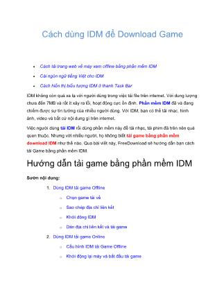 Cách dùng IDM để Download Game