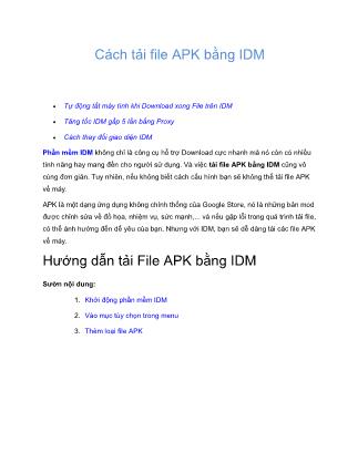 Cách tải file APK bằng IDM