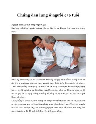 Chứng đau lưng ở người cao tuổi