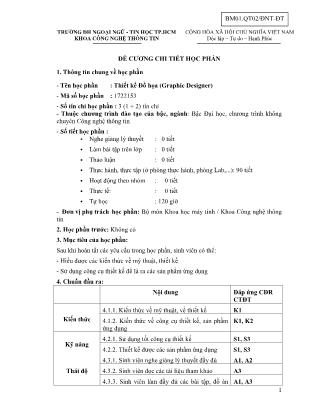 Đề cương chi tiết học phần Thiết kế Đồ họa (Graphic Designer)