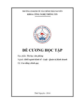 Đề cương học tập môn Tin học văn phòng