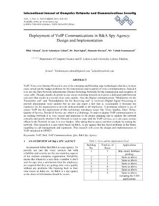 Deployment of VoIP communications in B&A spy agency: Design and implementation