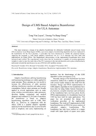 Design of LMS based adaptive beamformer for ULA antennas