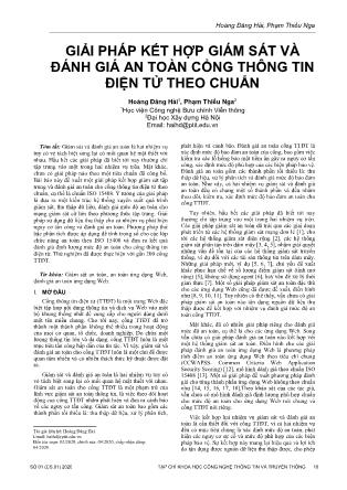 Giải pháp kết hợp giám sát và đánh giá an toàn cổng thông tin điện tử theo chuẩn