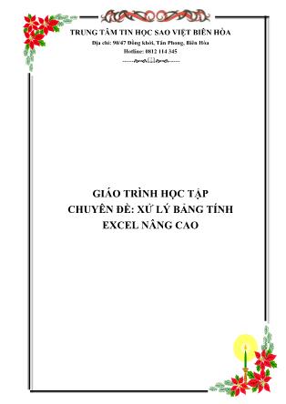 Giáo trình học tập Chuyên đề: Xử lý bảng tính Excel nâng cao