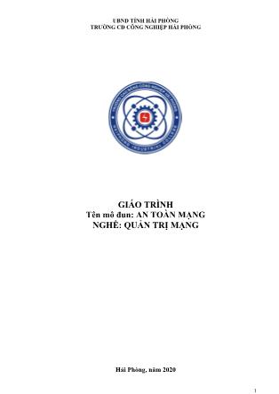 Giáo trình mô đun An toàn mạng - Nghề: Quản trị mạng