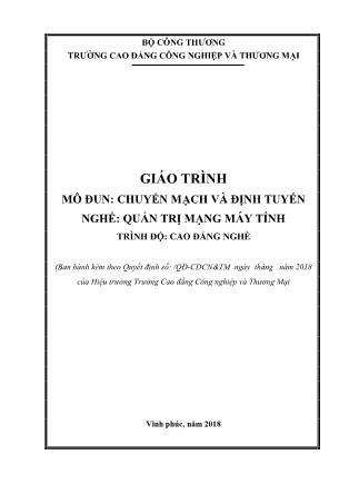 Giáo trình mô đun Chuyển mạch và định tuyến - Nghề: Quản trị mạng máy tính