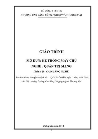 Giáo trình mô đun Hệ thống máy chủ - Nghề: Quản trị mạng