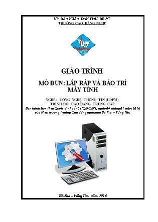 Giáo trình mô đun Lắp ráp và bảo trì máy tính - Nghề: Công nghệ thông tin (UDPM)
