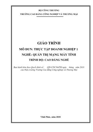 Giáo trình mô đun Thực tập doanh nghiệp 1 - Nghề: Quản trị mạng máy tính