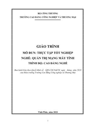 Giáo trình mô đun Thực tập tốt nghiệp - Nghề: Quản trị mạng máy tính