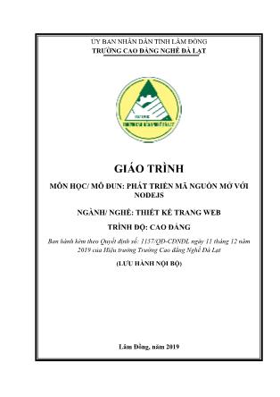 Giáo trình Phát triển mã nguồn mở với NodeJS - Ngành/nghề: Thiết kế trang web
