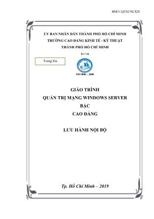 Giáo trình Quản trị mạng Windows Server - Lý Quốc Hùng