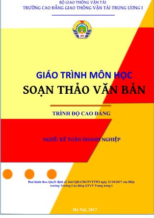 Giáo trình Soạn thảo văn bản - Nghề: Kế toán doanh nghiệp