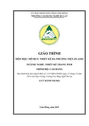Giáo trình Thiết kế đa phương tiện (Flash) - Ngành/nghề: Thiết kế trang web (Phần 1)