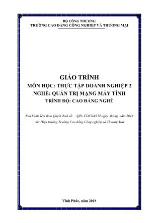 Giáo trình Thực tập doanh nghiệp 2 - Nghề: Quản trị mạng máy tính