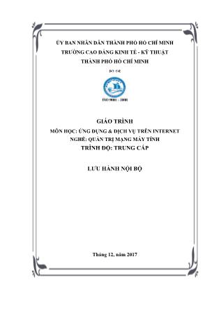 Giáo trình Ứng dụng & dịch vụ trên Internet - Nghề: Quản trị mạng máy tính