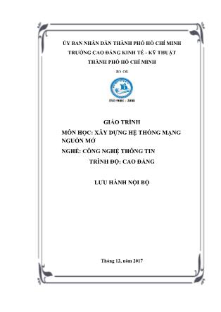 Giáo trình Xây dựng hệ thống mạng nguồn mở - Nghề: Công nghệ thông tin