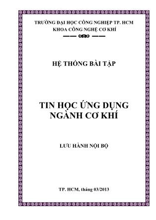 Hệ thống bài tập Tin học ứng dụng - Ngành Cơ khí