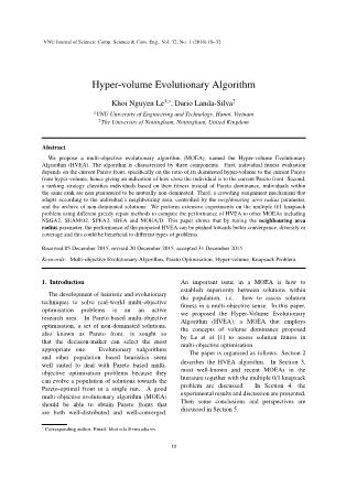 Hyper-volume evolutionary algorithm